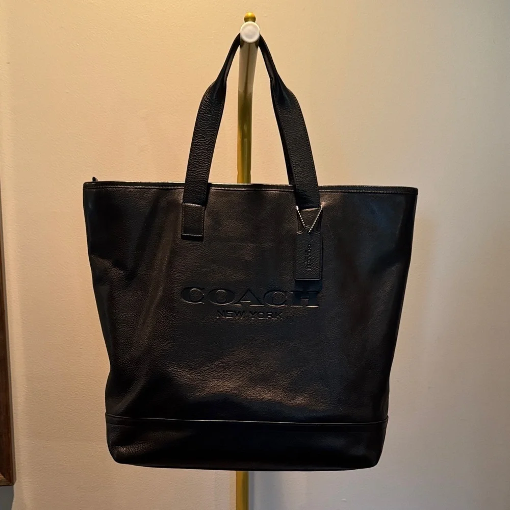 Coach Black Mercer smooth Leather Tote EUC